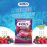 آبنبات کریستالی فوکس FOXS با طعم تمشک و گیلاس سیاه مدل BERRIES ( پاکت 125 گرمی )