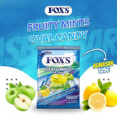 آبنبات کریستالی فوکس FOXS با طعم سیب و لیموترش مدل FRUITY MINTS ( پاکت 125 گرمی )