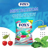 آبنبات کریستالی فوکس FOXS با طعم نعناع و گیلاس مدل MINT BLOSSOM ( پاکت 125 گرمی )