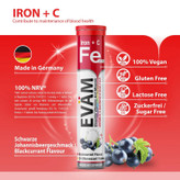 قرص جوشان ایوام EVAM مدل آهن و ویتامین سی Fe +c ( 20 عددی )