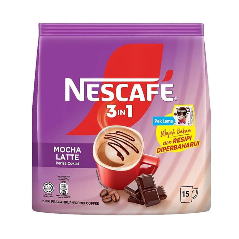 کافی میکس 3 در 1 نسکافه NESCAFE مدل لاته موکا Mocha Latte ( بسته 15 عددی )
