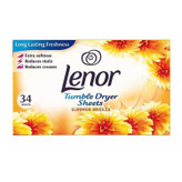 دستمال خوشبو کننده لباس لنور Lenor رایحه نسیم تابستانی Summer Breeze ( بسته 34 عددی )