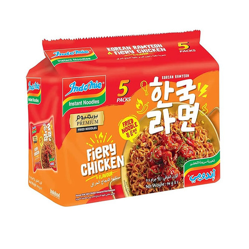 نودل رامیون اندومی Indomie مدل مرغ تند آتشین Fiery Chicken ( بسته 5 عددی )