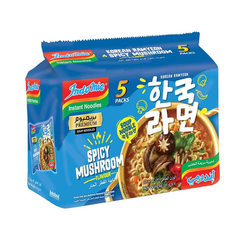 نودل رامیون اندومی Indomie مدل قارچ تند Spicy Mushroom ( بسته 5 عددی )