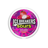 قرص خوشبو کننده دهان بدون قند ترش آیس بریکرز Ice Breakers مدل میکس توت ، توت فرنگی و گیلاس Mixed berry ، strawberry ، cherry