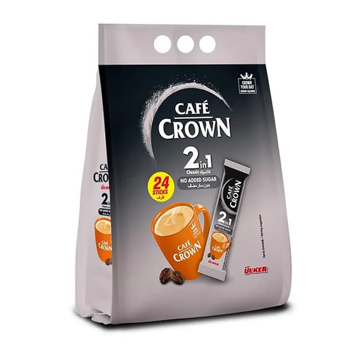 کافی میکس 2 در 1 بدون شکر کافه کراون Cafe Crown مدل کلاسیک Classic ( بسته 24 عددی )