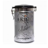چای سیاه اکبر Akbar مدل سیلور Silver ( قوطی فلزی 300 گرمی )