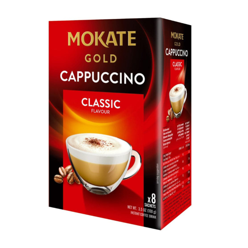 کاپوچینو موکاته گلد MOKATE مدل کلاسیک CLASSIC ( پاکت 8 عددی )