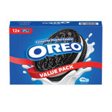 بیسکوئیت شکلاتی اورئو OREO مدل کرم وانیلی Vanilla cream ( بسته 12 عددی )