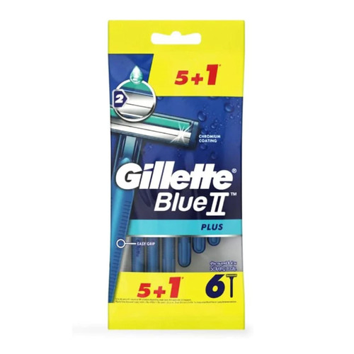 خودتراش 2 تیغه ژیلت Gillette مدل Blue ll Plus ( بسته 6 عددی )