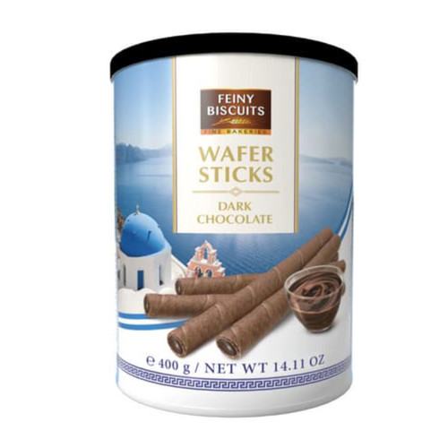 ویفر رولی ( شوکورول ) فینی FEINY با طعم شکلات تلخ Dark Chocolate ( قوطی 400 گرمی )