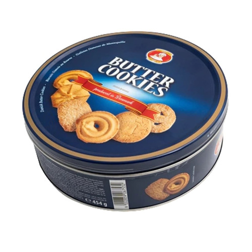 کوکی کره ای دانمارکی BUTTER COOOKIES ( جعبه فلزی 454 گرمی )