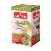 چای سبز تی بگ میوه ای اکبر Akbar با طعم توت فرنگی و کیوی Strawberry & Kiwi ( پاکت 20 عددی )