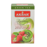 چای سبز تی بگ میوه ای اکبر Akbar با طعم توت فرنگی و کیوی Strawberry & Kiwi ( پاکت 20 عددی )