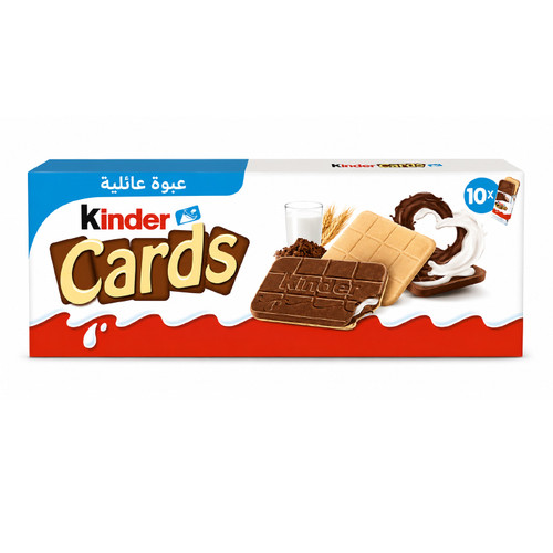 بیسکوئیت شکلاتی کیندر کاردز Kinder Cards ( بسته ۱۰ عددی )