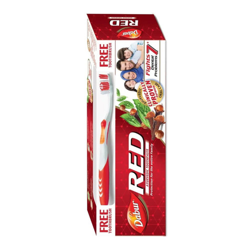 خمیر دندان گیاهی احمر دابور رد DABUR RED + مسواک رایگان