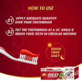 خمیر دندان گیاهی احمر دابور رد DABUR RED + مسواک رایگان