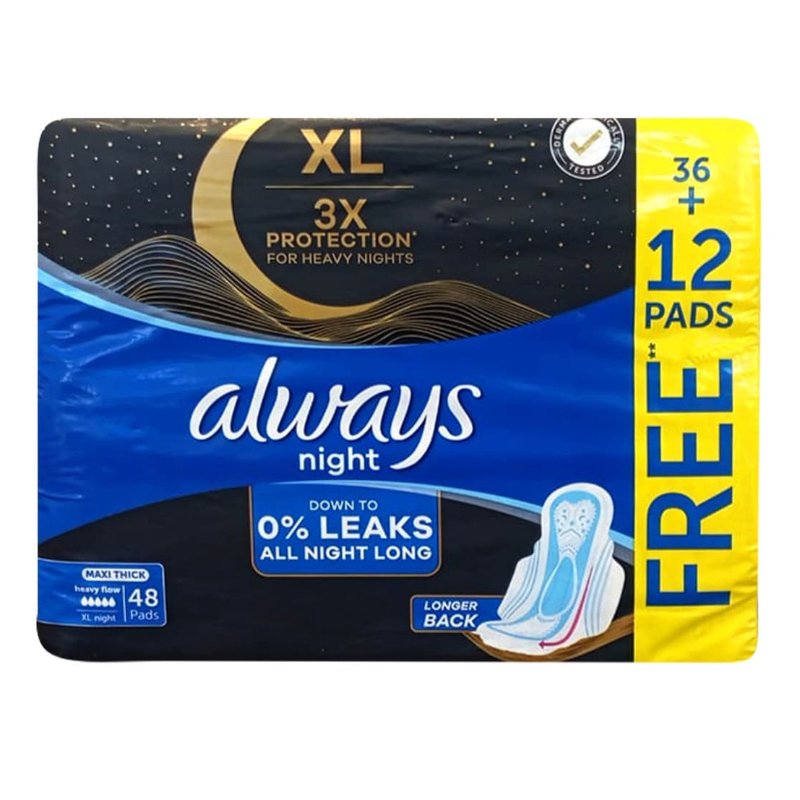 نوار بهداشتی شب آلویز Always مدل Night XL ( 48 عددی )