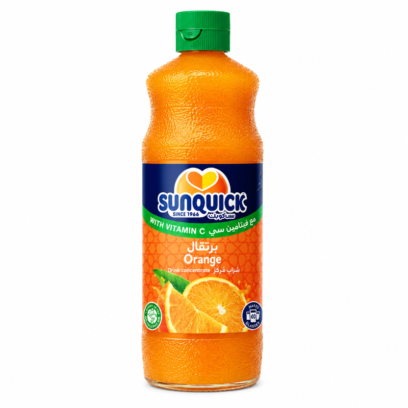 شربت سان کوئیک Sunquick با طعم پرتقال Orange ( ۸۴۰ میل )