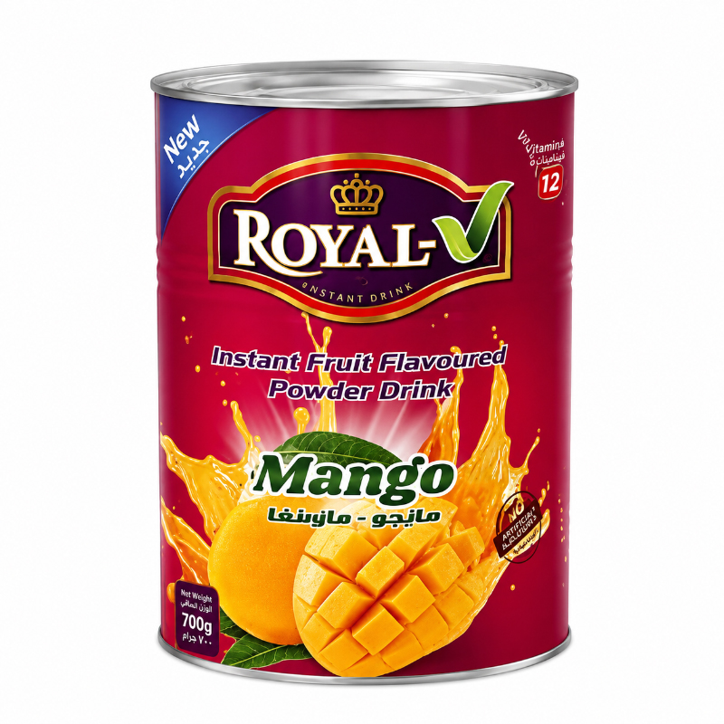 پودر شربت رویال Royal با طعم انبه Mango ( قوطی ۹۰۰ گرمی )