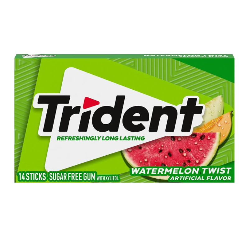 آدامس بدون قند تریدنت Trident با طعم هندوانه Watermelon  ( 14 عددی )