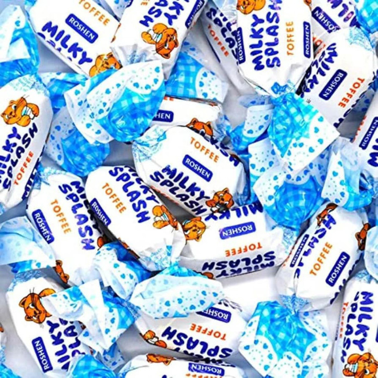 تافی شیری روشن Roshen مدل Milky Splash (بسته ۱ کیلویی)