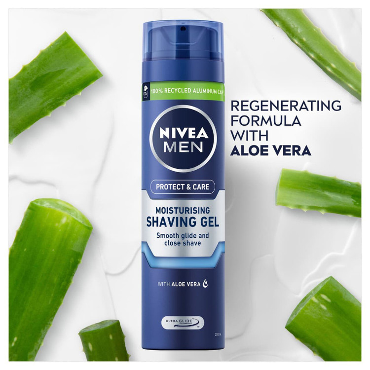 ژل اصلاح مرطوب کننده مردانه نیوآ NIVEA مدل Protect & Care (۲۰۰ میل )