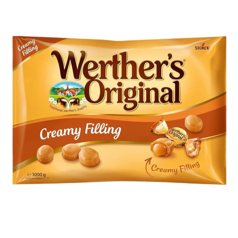 تافی کاراملی مغزدار وردرز اورجینال Werther’s Original مدل Creamy Filling ( بسته یک کیلویی )