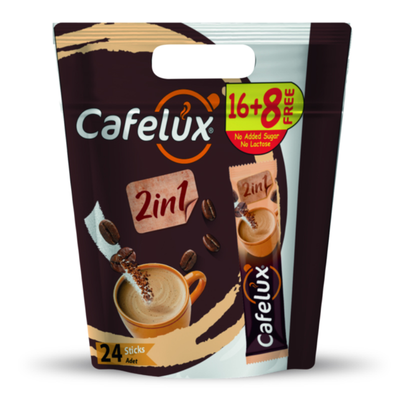 خرید و قیمت کافی میکس ۲ در ۱ بدون شکر کافه لوکس Cafelux ( بسته ۲۴ عددی )