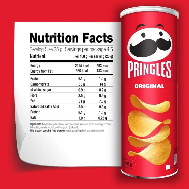 چیپس پرینگلز Pringles با طعم اورجینال Original ( 165 گرم )