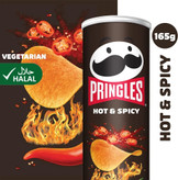 چیپس پرینگلز Pringles با طعم تند و ادویه ای Hot & Spicy ( 165 گرم )