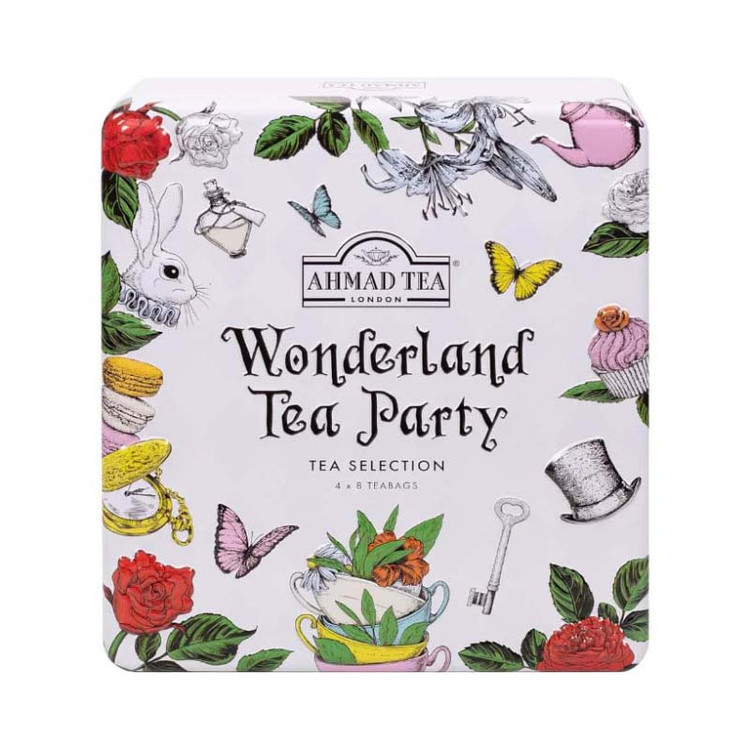 چای تی بگ میکس احمد Ahmad مدل Wonderland Tea Party ( جعبه فلزی ۳۲ عددی )
