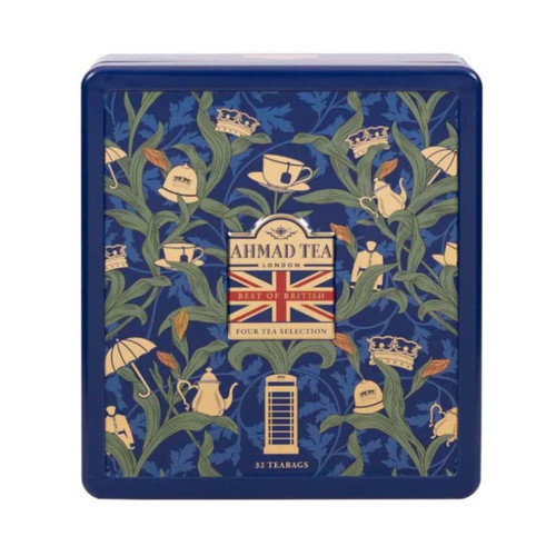 چای تی بگ میکس احمد Ahmad مدل Best of British ( جعبه فلزی سورمه ای ۳۲ عددی )