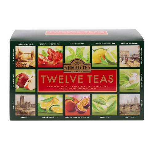 پک چای و دمنوش تی بگ احمد Ahmad مدل Twelve Teas | ( پاکت 60 عددی )
