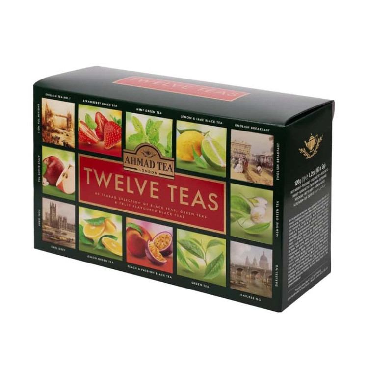 پک چای و دمنوش تی بگ احمد Ahmad مدل Twelve Teas | ( پاکت 60 عددی )