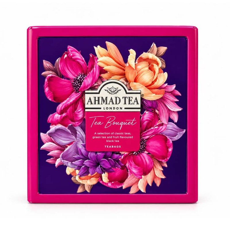 چای تی بگ احمد Ahmad مدل Tea Bouquet ( جعبه فلزی ۳۲ عددی )