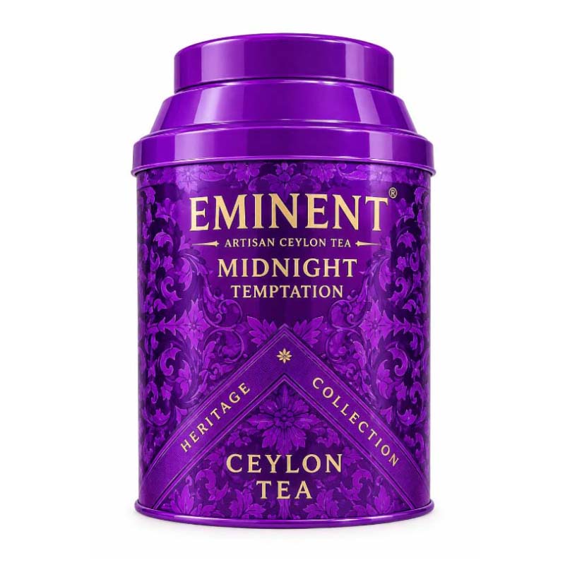 چای سیاه امیننت Eminent مدل وسوسهٔ نیمه‌شب Midnight Temptation ( قوطی فلزی 150 گرمی )