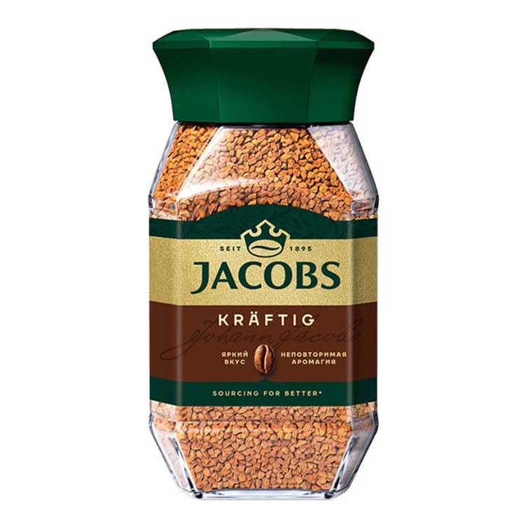 قهوه فوری جاکوبز Jacobs مدل کرافتیگ Kraftig ( شیشه 200 گرمی )