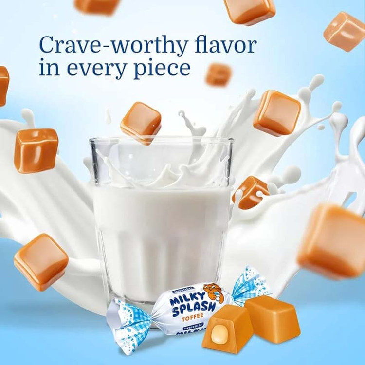 تافی شیری روشن Roshen مدل Milky Splash ( بسته یک کیلویی )