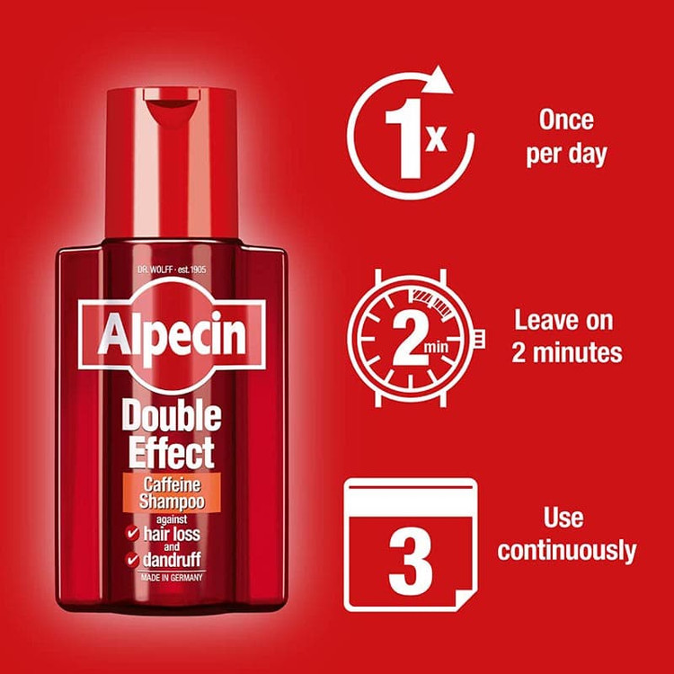 شامپو ضد ریزش و ضد شوره آلپسین Alpecin مدل دابل افکت Double Effect