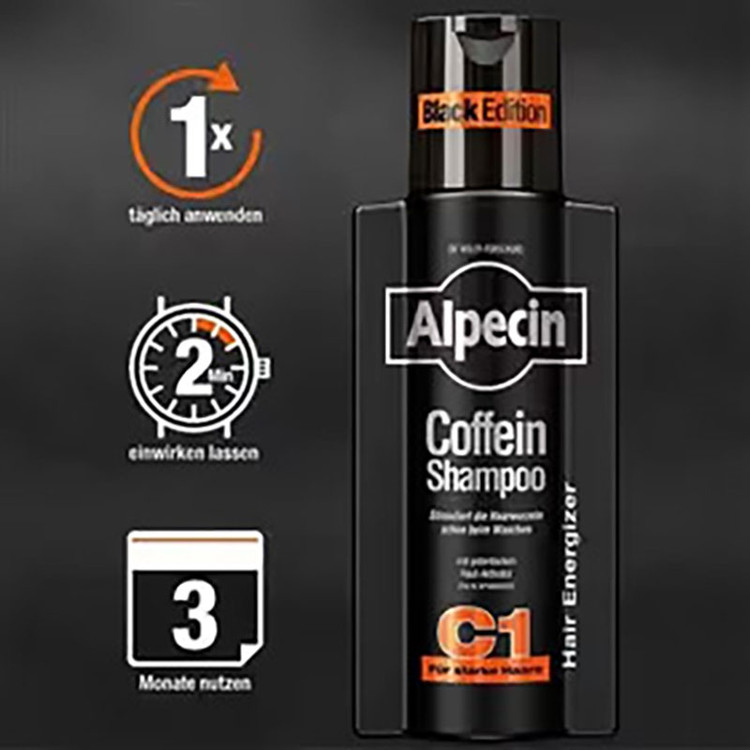 شامپو ضد ریزش مشکی آلپسین Alpecin مدل سی وان کافئین دار C1 Coffein