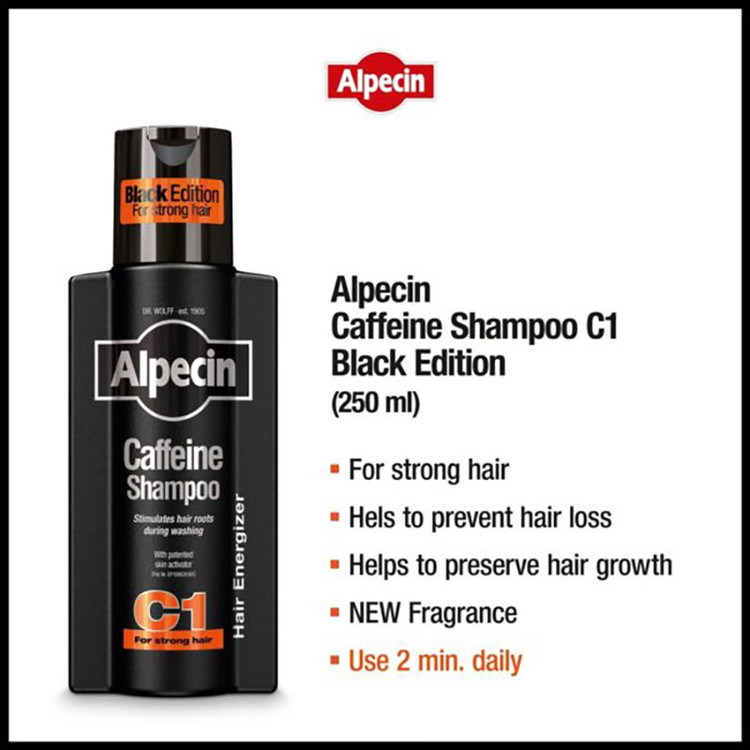شامپو ضد ریزش مشکی آلپسین Alpecin مدل سی وان کافئین دار C1 Coffein