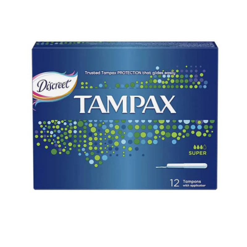 تامپون تامپکس Tampax مدل سوپر Super ( بسته ۱۲ عددی )