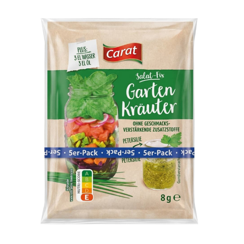 چاشنی سس سالاد کارات Carat با طعم سبزیجات باغچه Garten Kräuter ( پک ۵ عددی )
