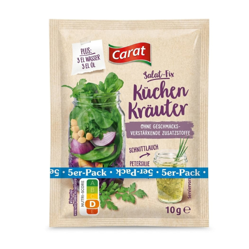 چاشنی سس سالاد کارات Carat با طعم سبزیجات آشپزخانه Küchen Kräuter ( پک ۵ عددی )
