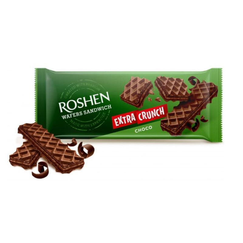 ویفر ساندویچی اکسترا کرانچ روشن Roshen مدل کاکائویی Cocoa ( بسته 142 گرمی )