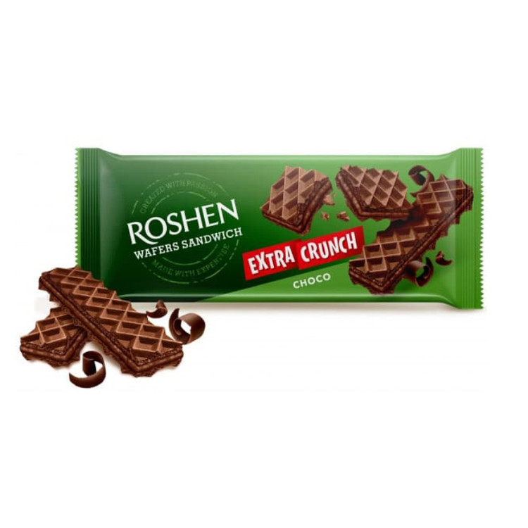 ویفر ساندویچی اکسترا کرانچ روشن Roshen مدل کاکائویی Cocoa ( بسته 142 گرمی )