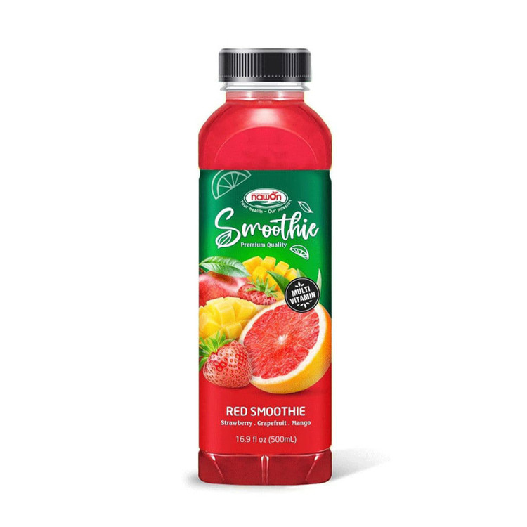 نوشیدنی اسموتی قرمز نوان Nawon Red Smoothie با طعم توت فرنگی ، انبه ، گریپ فروت ( 500 میل )
